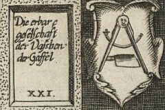 Wappen der Kölner Gaffeln, Ausschnitt aus: Birboum, Michel L.; Rieger [Verl.] Quelle: http://tudigit.ulb.tu-darmstadt.de/show/Ansicht3949_090/0001