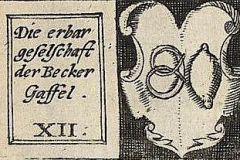 Wappen der Kölner Gaffeln, Ausschnitt aus: Birboum, Michel L.; Rieger [Verl.] Quelle: http://tudigit.ulb.tu-darmstadt.de/show/Ansicht3949_090/0001