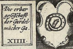 Wappen der Kölner Gaffeln, Ausschnitt aus: Birboum, Michel L.; Rieger [Verl.] Quelle: http://tudigit.ulb.tu-darmstadt.de/show/Ansicht3949_090/0001