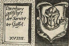 Wappen der Kölner Gaffeln, Ausschnitt aus: Birboum, Michel L.; Rieger [Verl.] Quelle: http://tudigit.ulb.tu-darmstadt.de/show/Ansicht3949_090/0001