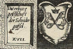Wappen der Kölner Gaffeln, Ausschnitt aus: Birboum, Michel L.; Rieger [Verl.] Quelle: http://tudigit.ulb.tu-darmstadt.de/show/Ansicht3949_090/0001