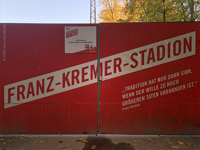 Franz Kremers Aussage zur Tradition hat noch heute ihre Gültigkeit, Bild: Hans Jörg Michell, www.lindenthal.blog