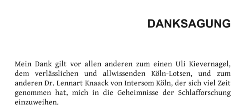 Vielen Dank lieber Jochen Schimmang für diese Erwähnung in der Danksagung des Romans "Laborschläfer"