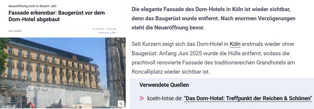 Screenshot T-Online Dom-Hotel